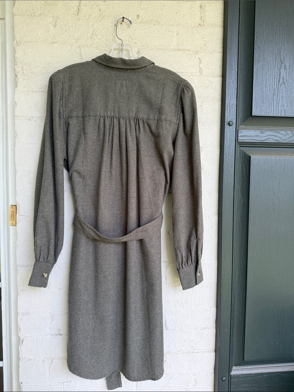 Rails Leona Belted Flannel Shirtdress in Hunter Green Size Large - Picture 8 of 14